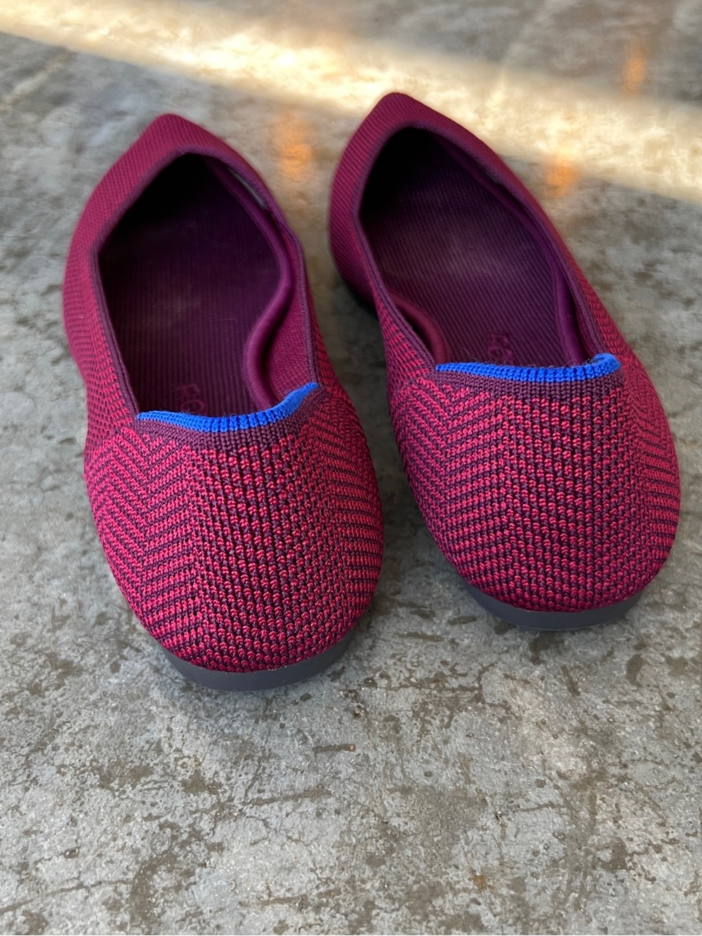 Rothy’s The Point Cabernet Herringbone Magenta / Maroon Flats Women's 6.5 - Picture 4 of 11